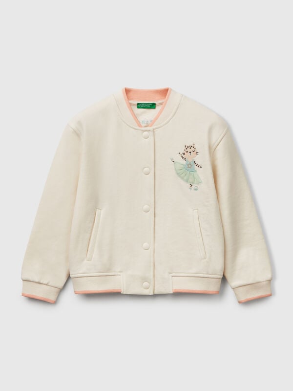 Sweat bomber in cotton blend  Junior Girl