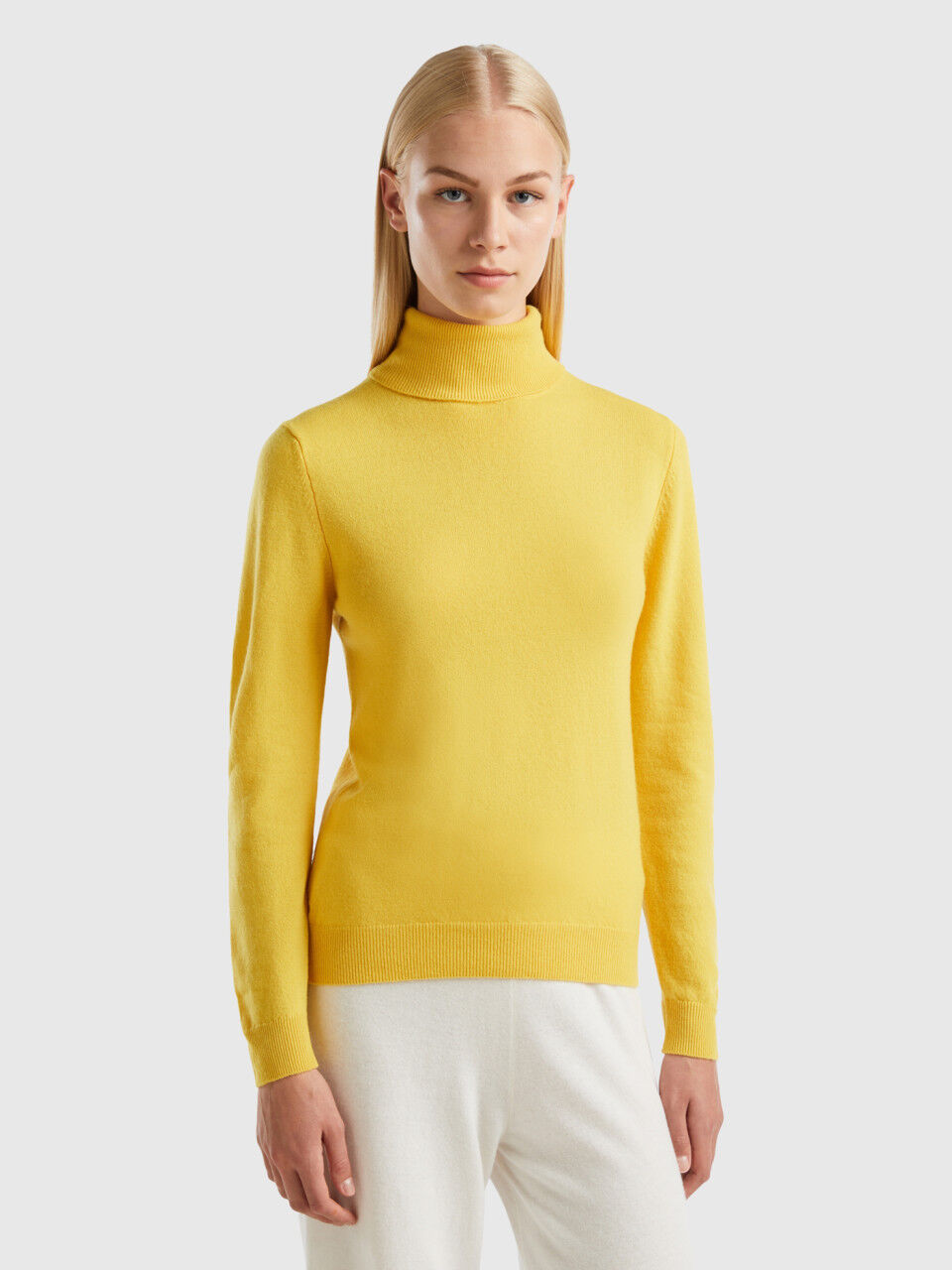 Women s High Collar Merino Wool Sweaters Women 2024 Benetton