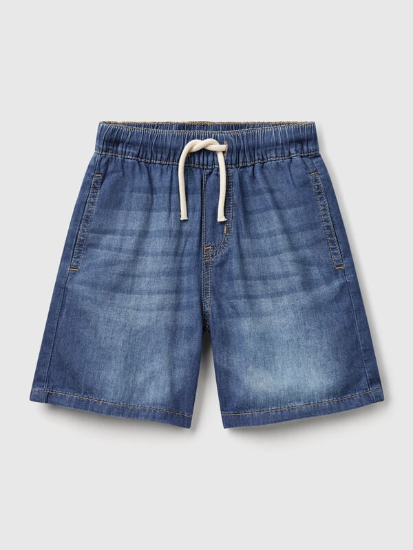 Chambray bermudas with drawstring Junior Boy