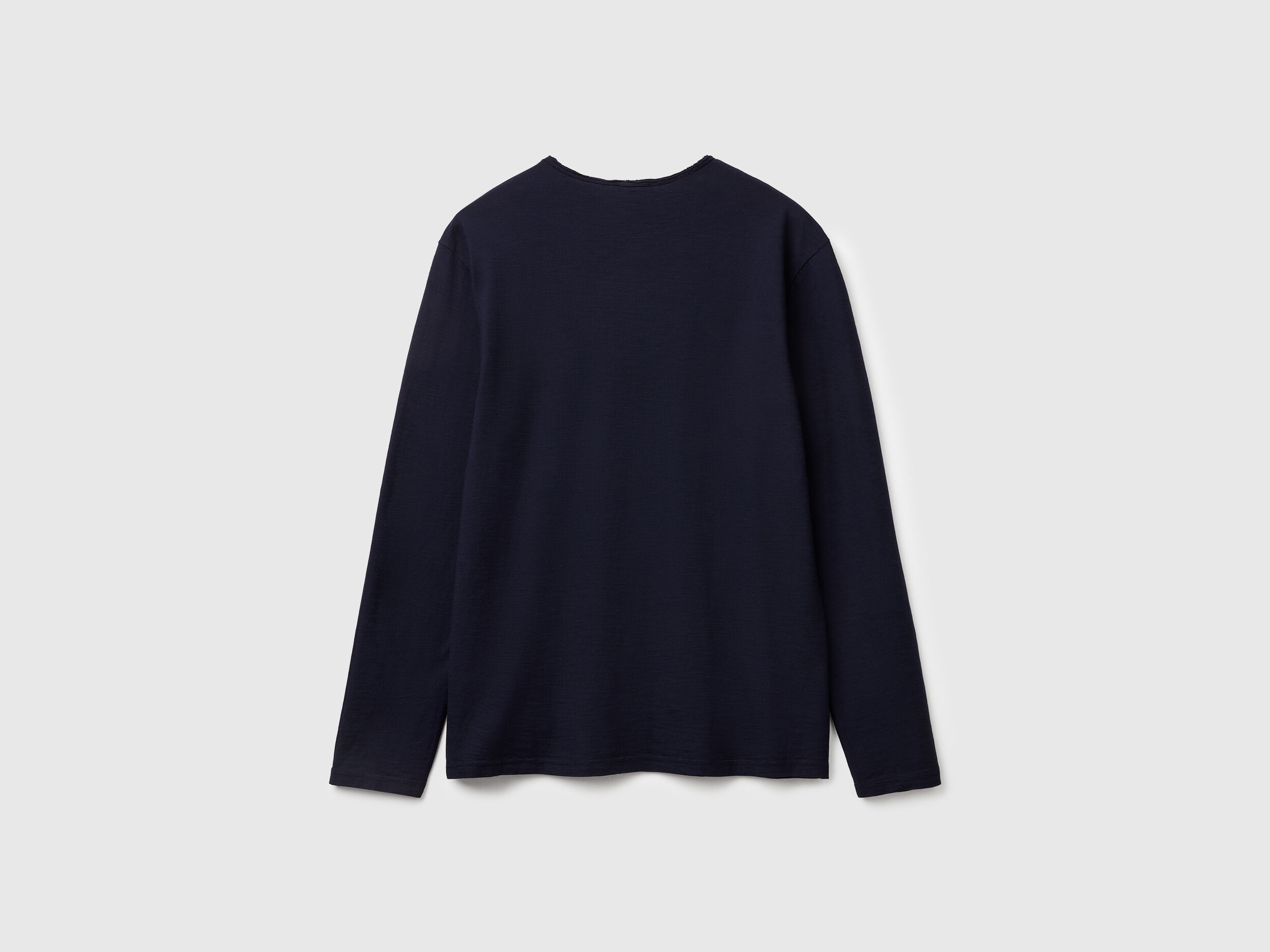 Tシャツ・カットソー Squareline Line Cut Off Long Sleeves - Navy Long sleeve t-shirt in 100% cotton - Dark Blue | Benetton
