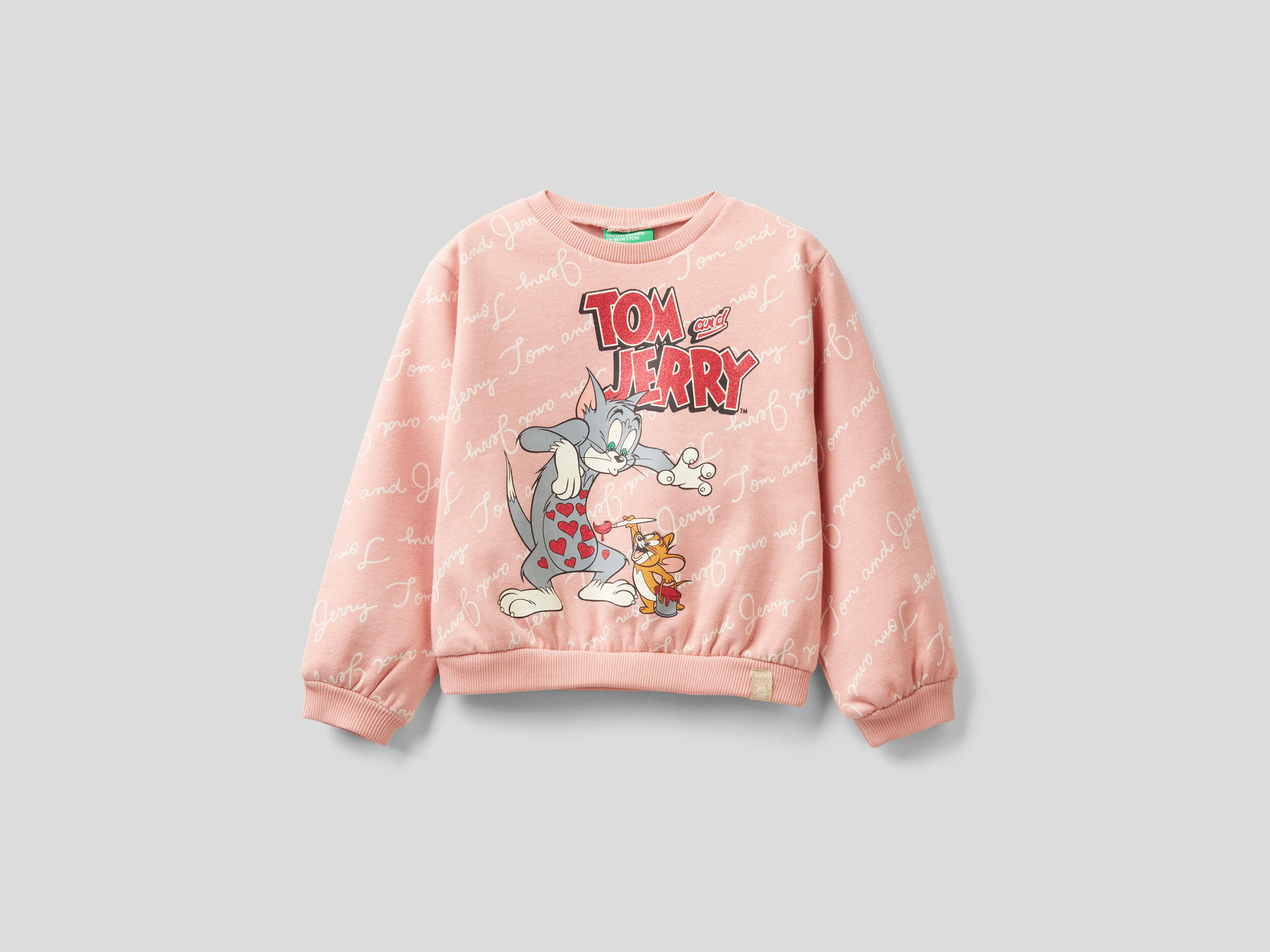 Oversized Tom Jerry sweatshirt Soft Pink Benetton