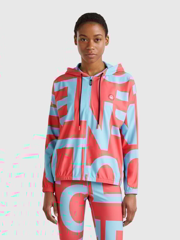 Sudadera deportiva con logo estampado Mujer