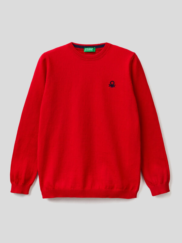 Pure cotton sweater with logo Junior Boy