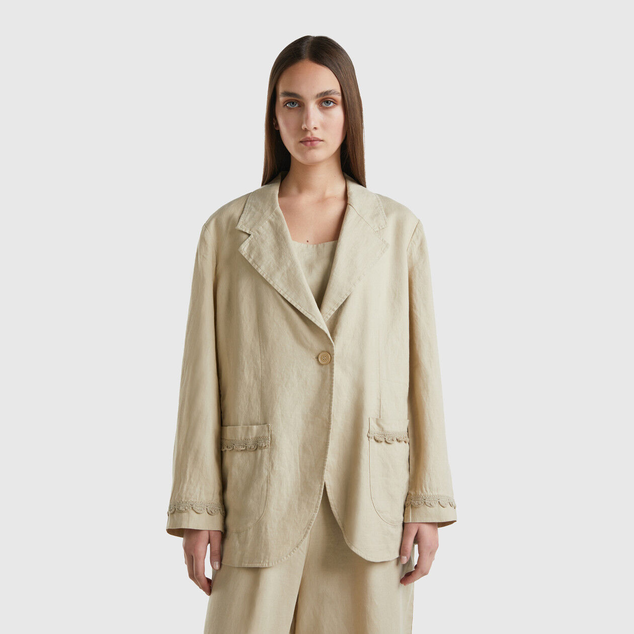 Women's unlined outlet linen blazer