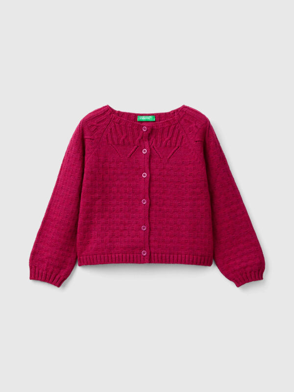Cardigan with perforated details Junior Girl