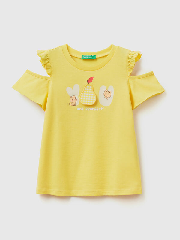 T-shirt with vichy patch Junior Girl
