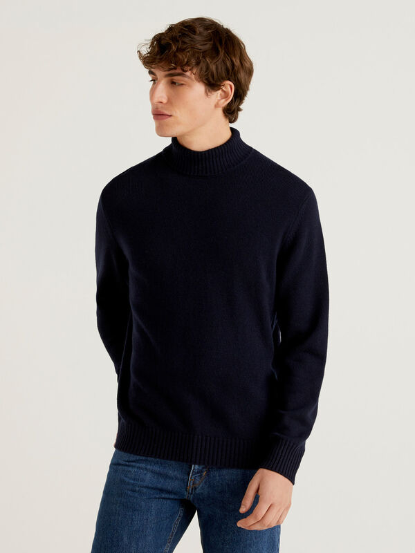 Turtleneck sweater in cashmere and wool blend Men