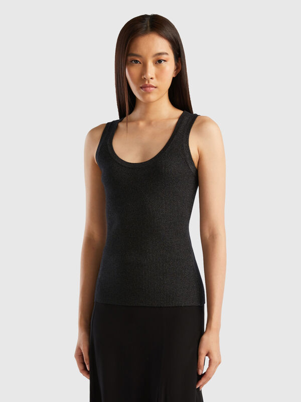 Ribbed tank top with lurex Women