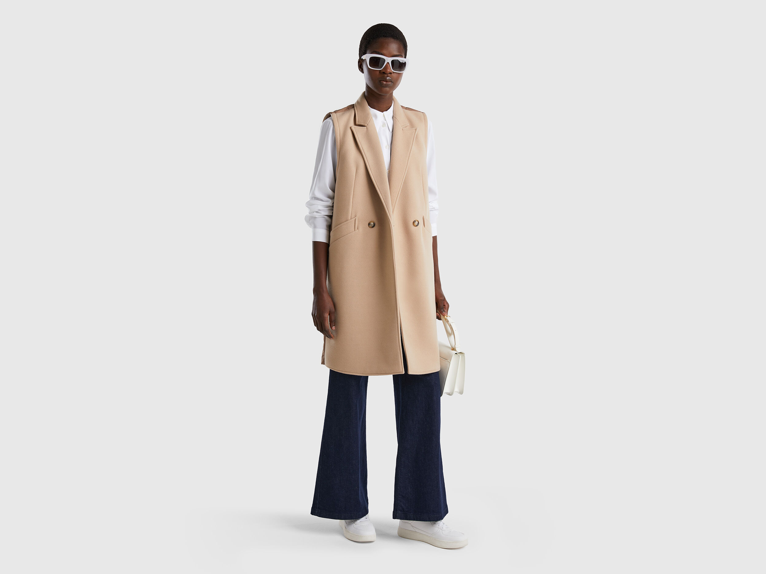 Women's sleeveless duster deals jacket