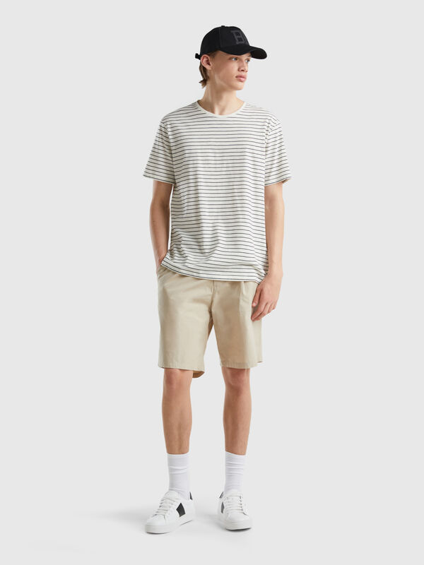 Striped 100% cotton t-shirt Men