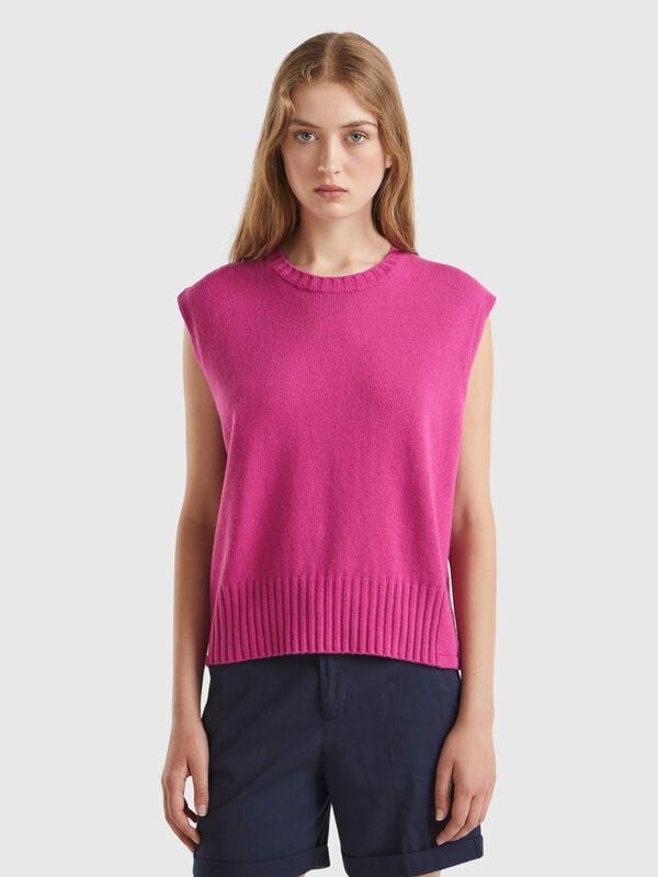 Vest in wool and viscose blend Women