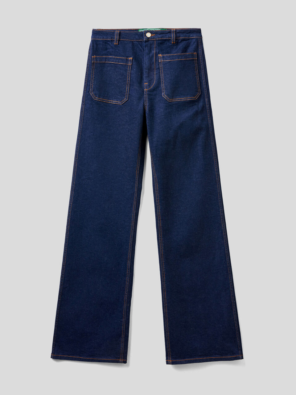 Pantalón evasé con efecto denim image number 1