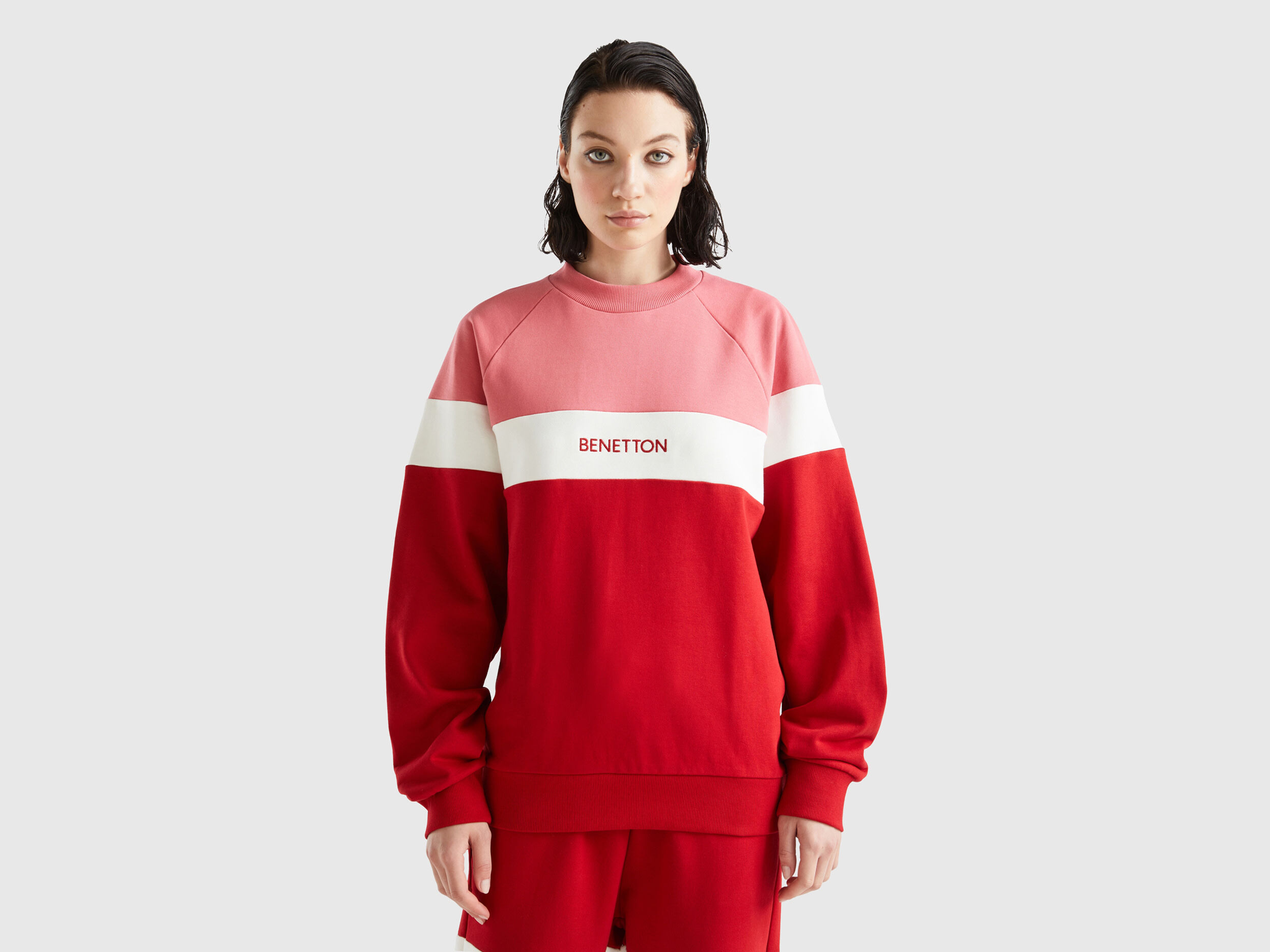Pink and red sweatshirt Red Benetton