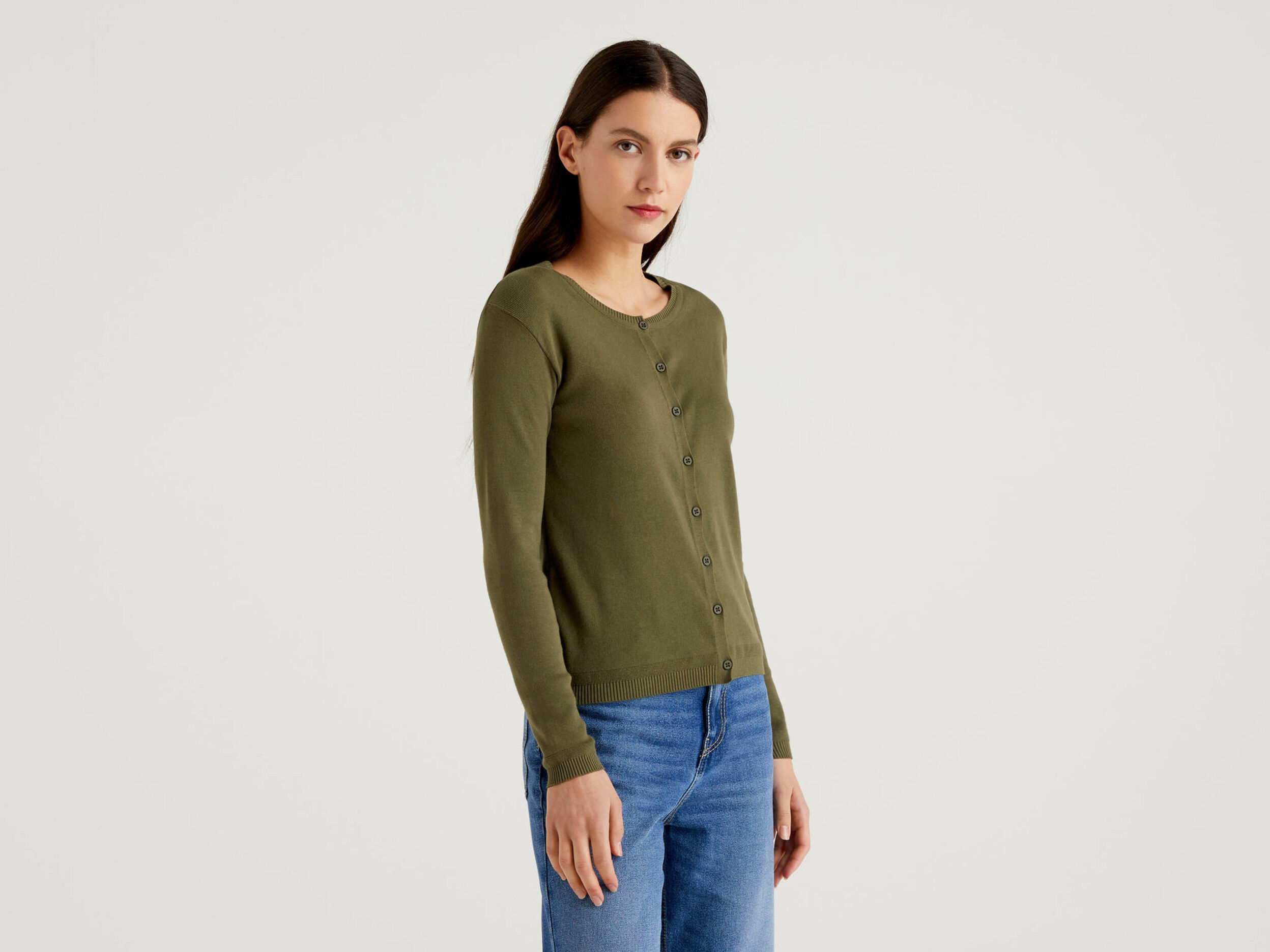 scoop neck cardigan
