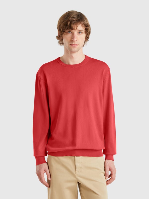 Jersey de cuello redondo de 100% algodón Hombre