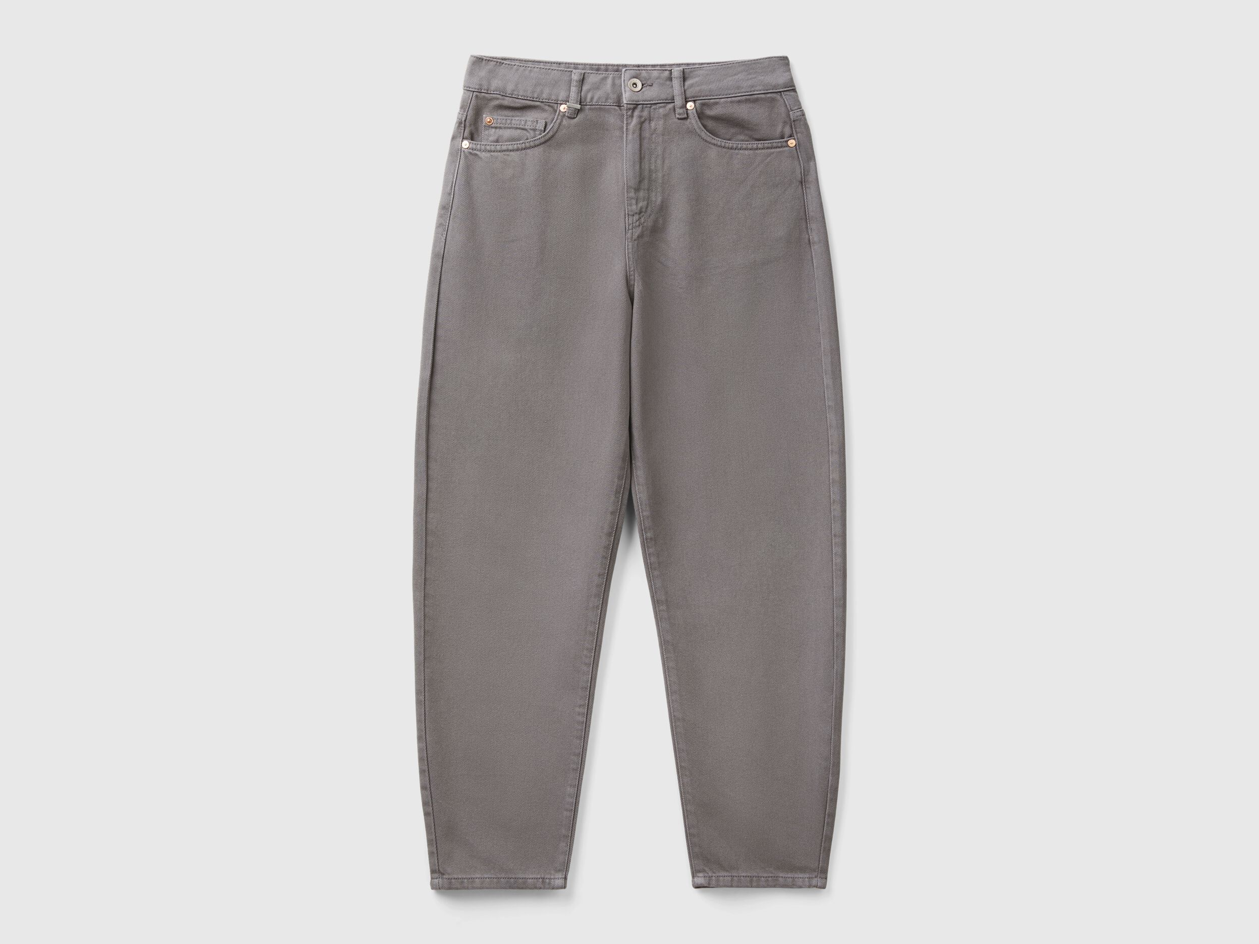 Balloon fit trousers - Gray | Benetton