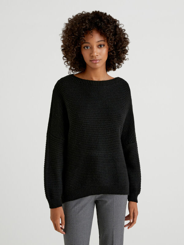 Boxy fit sweater in wool blend Women