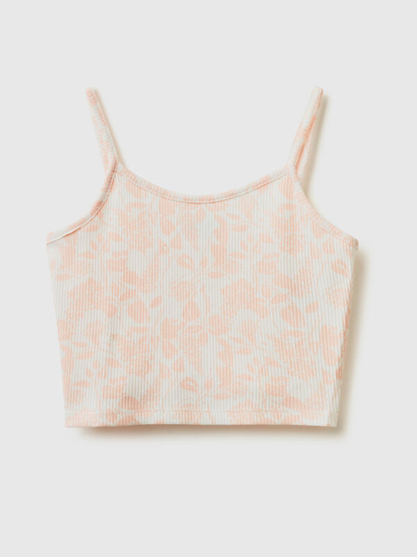 Cropped tank top with flowers Junior Girl
