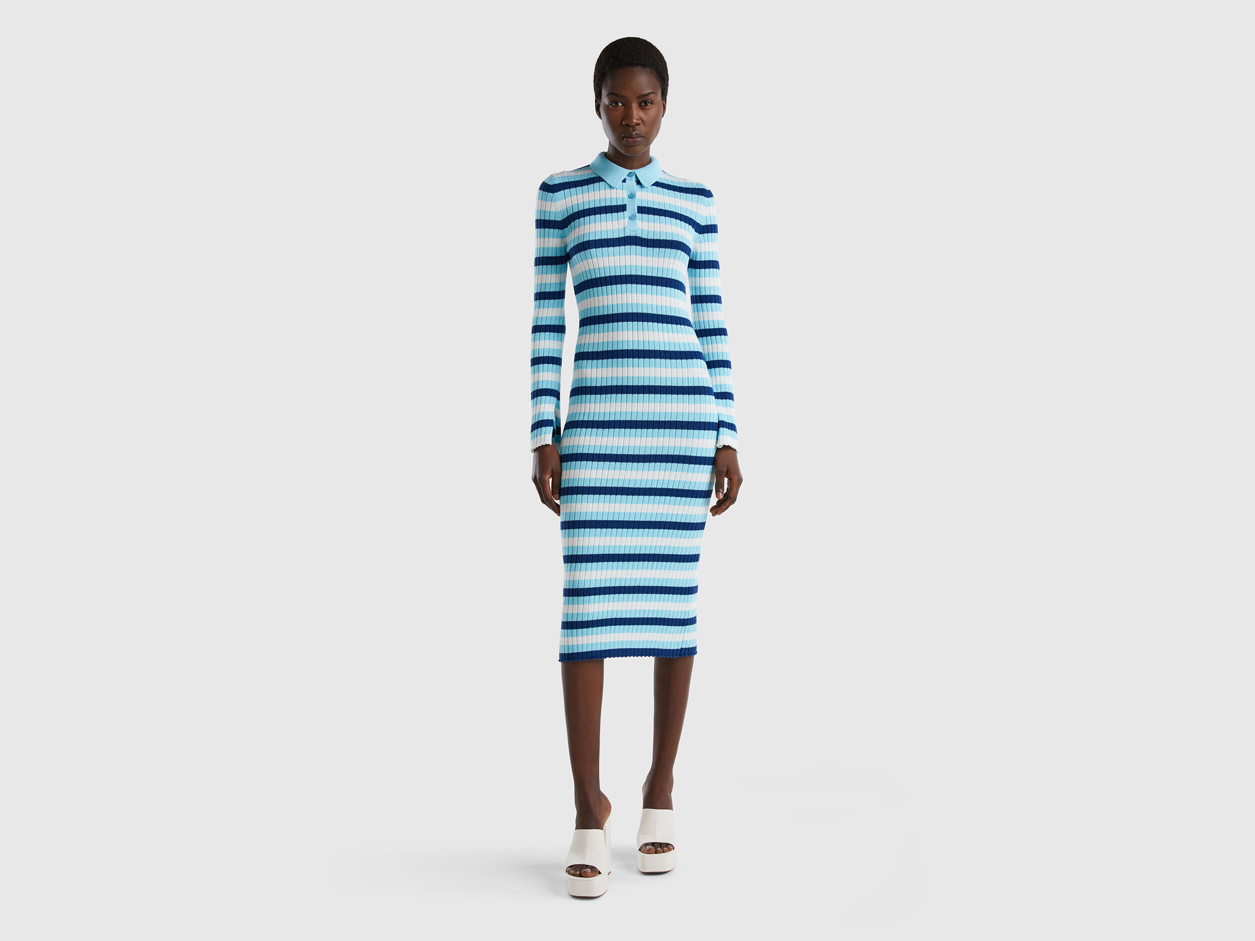 Blue striped best sale polo dress
