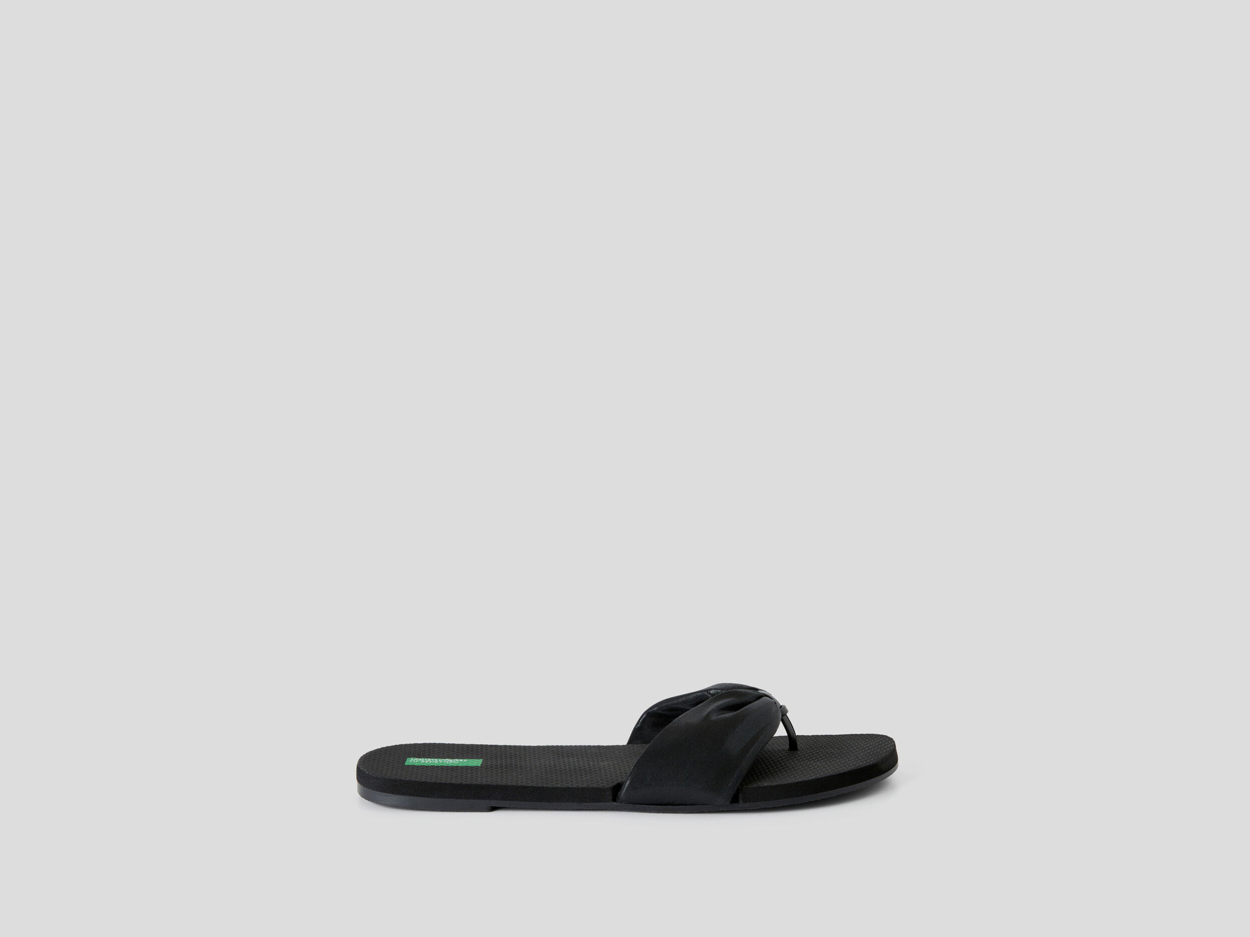 Black fabric flip flops clearance