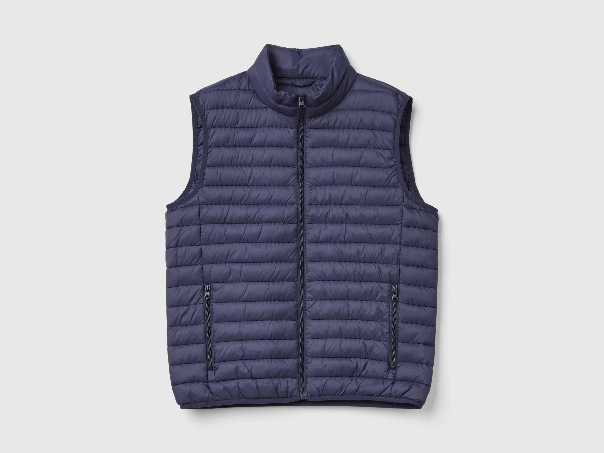 Sleeveless puffer jacket with recycled wadding Dark Blue Benetton