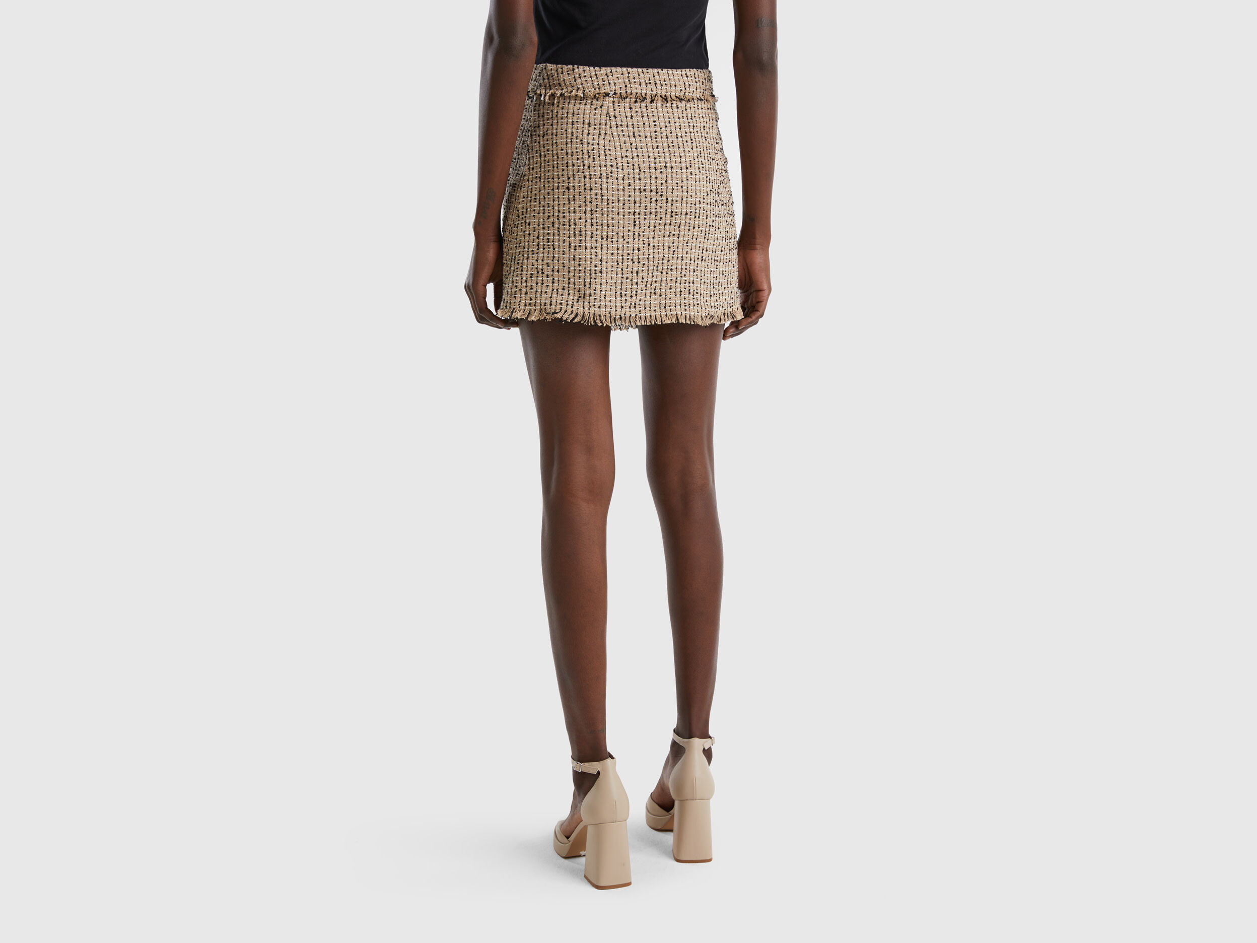 Mini skirt in beige tweed store