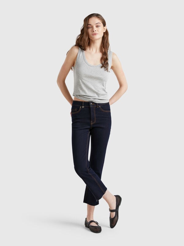 Vaqueros cropped de algodón  Mujer