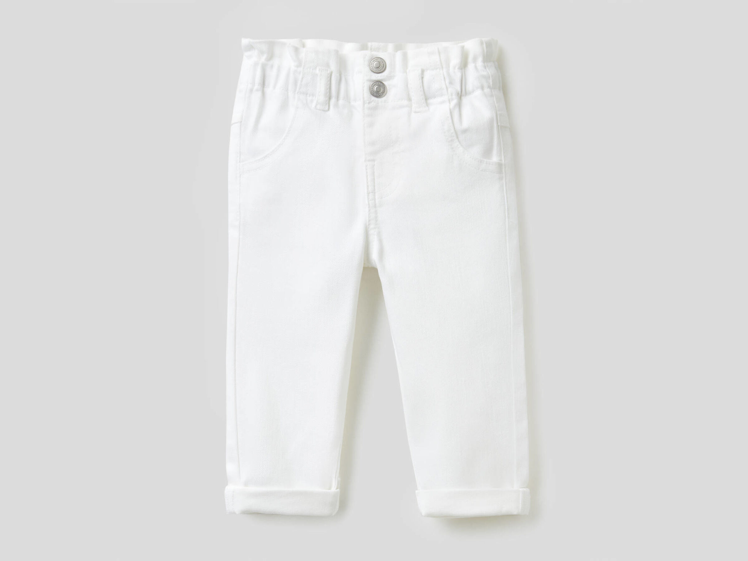 Paper bag trousers in stretch fabric image number null
