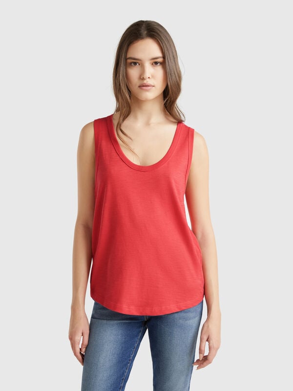 Camiseta sin mangas de algodón ligero Mujer