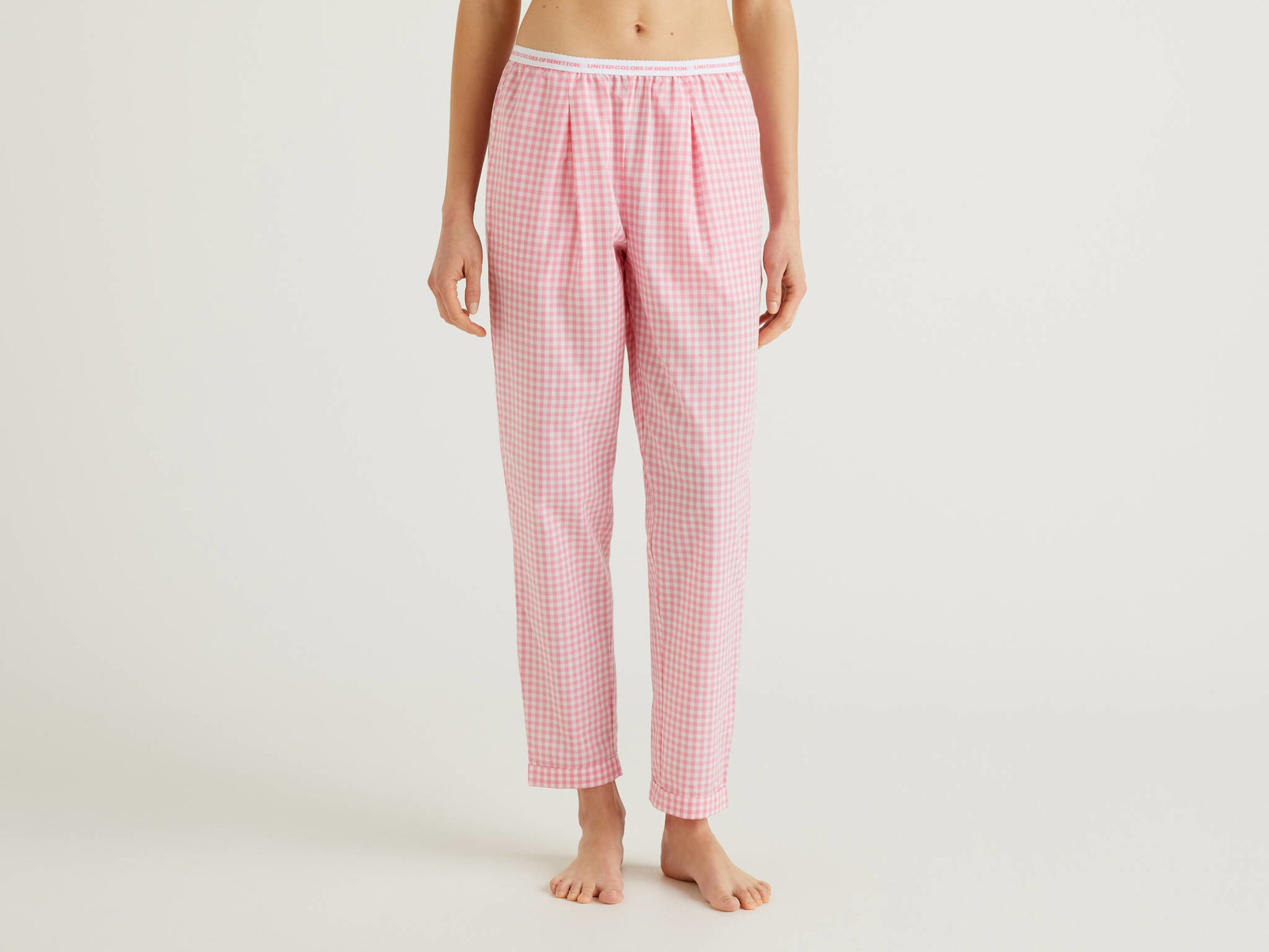 long vichy pattern trousers