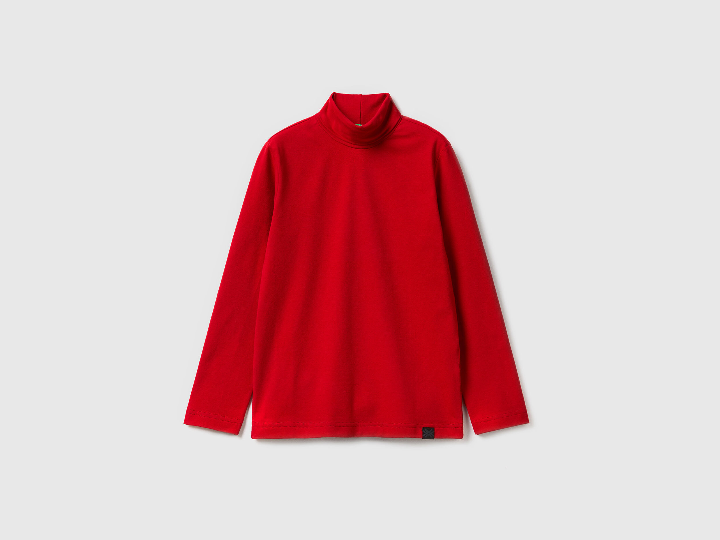 Long sleeve turtleneck t shirt Red Benetton