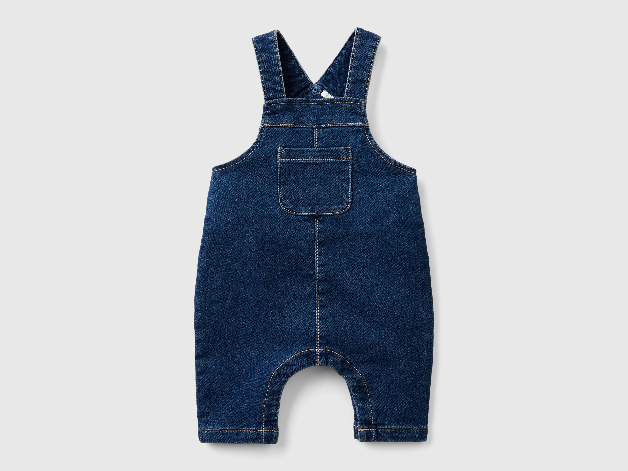 Denim look baggy fit dungarees - Blue | Benetton Denim look baggy fit dungarees - Blue | Benetton