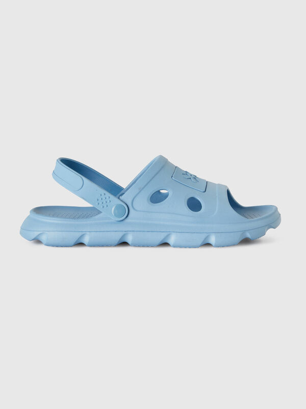 Sky blue sandals in lightweight rubber