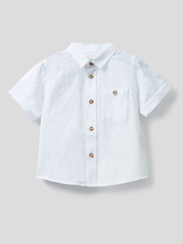 White shirt in linen blend Junior Boy