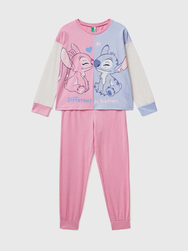 Cálido pijama de Stitch y Ángel con glitter Niña