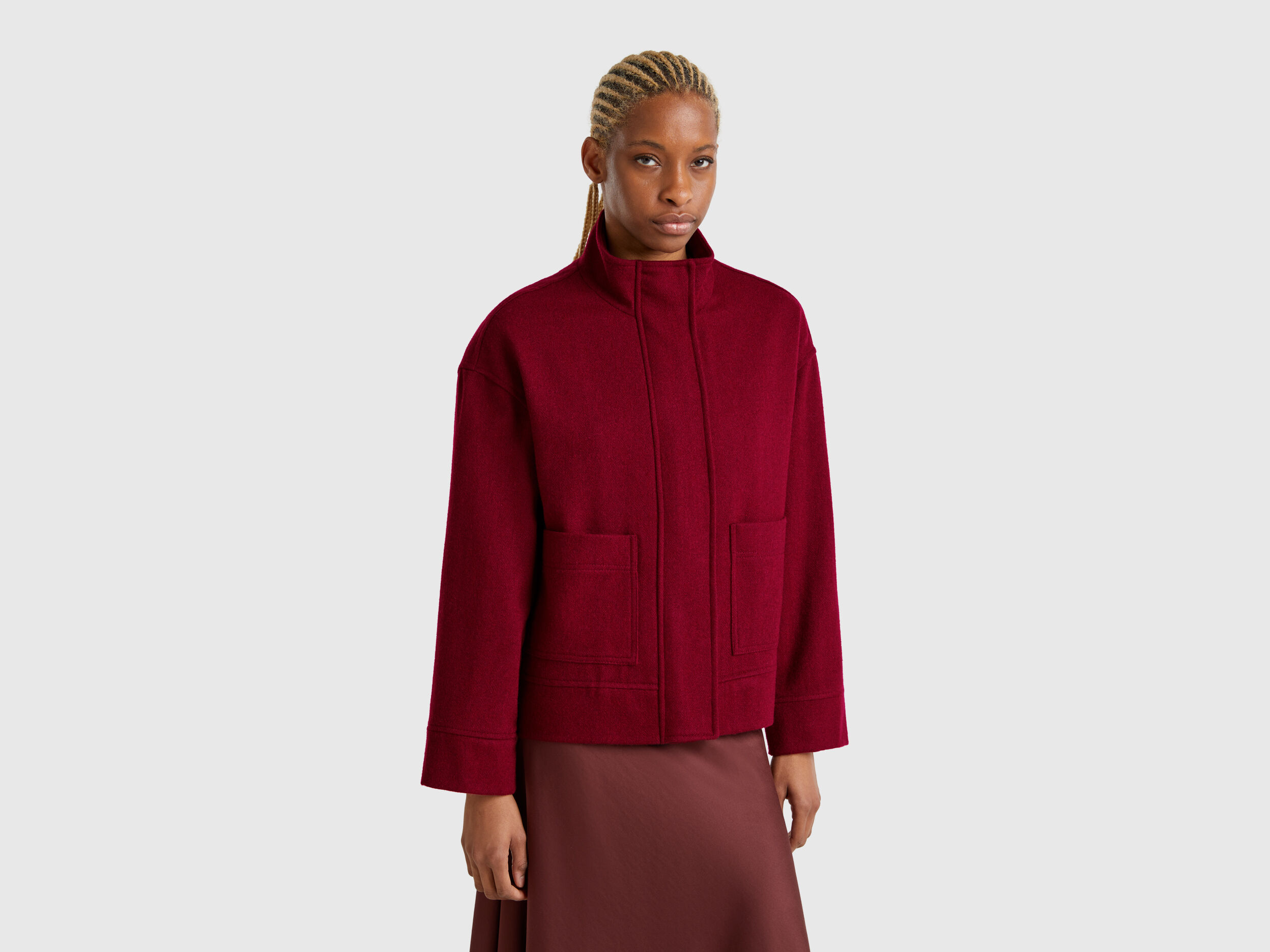 品質が in Jacket wool Benetton | Burgundy - blend トップス