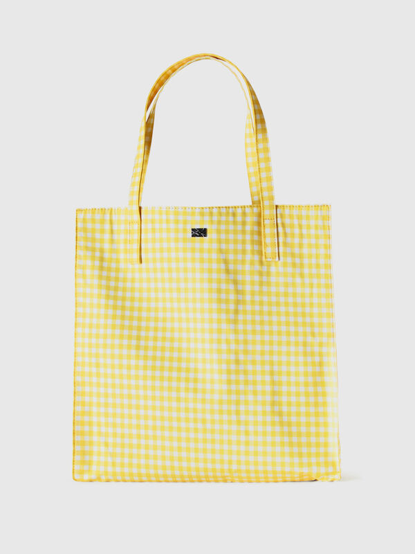 Yellow vichy shopping bag Women