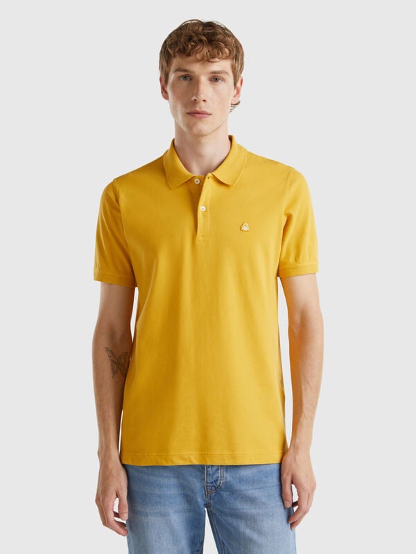 Polo amarillo ocre slim fit Hombre