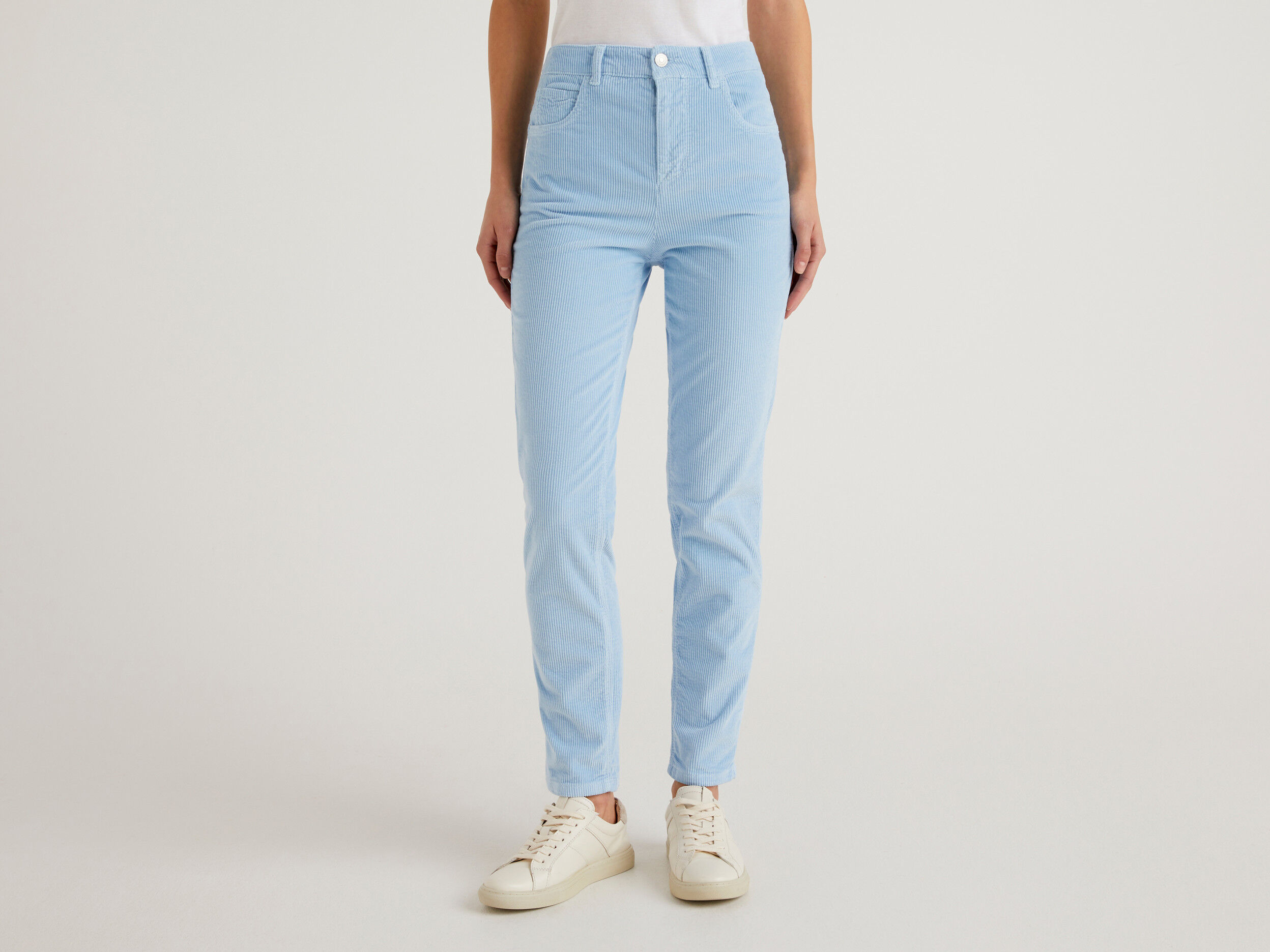 Blue striped trousers hotsell women's