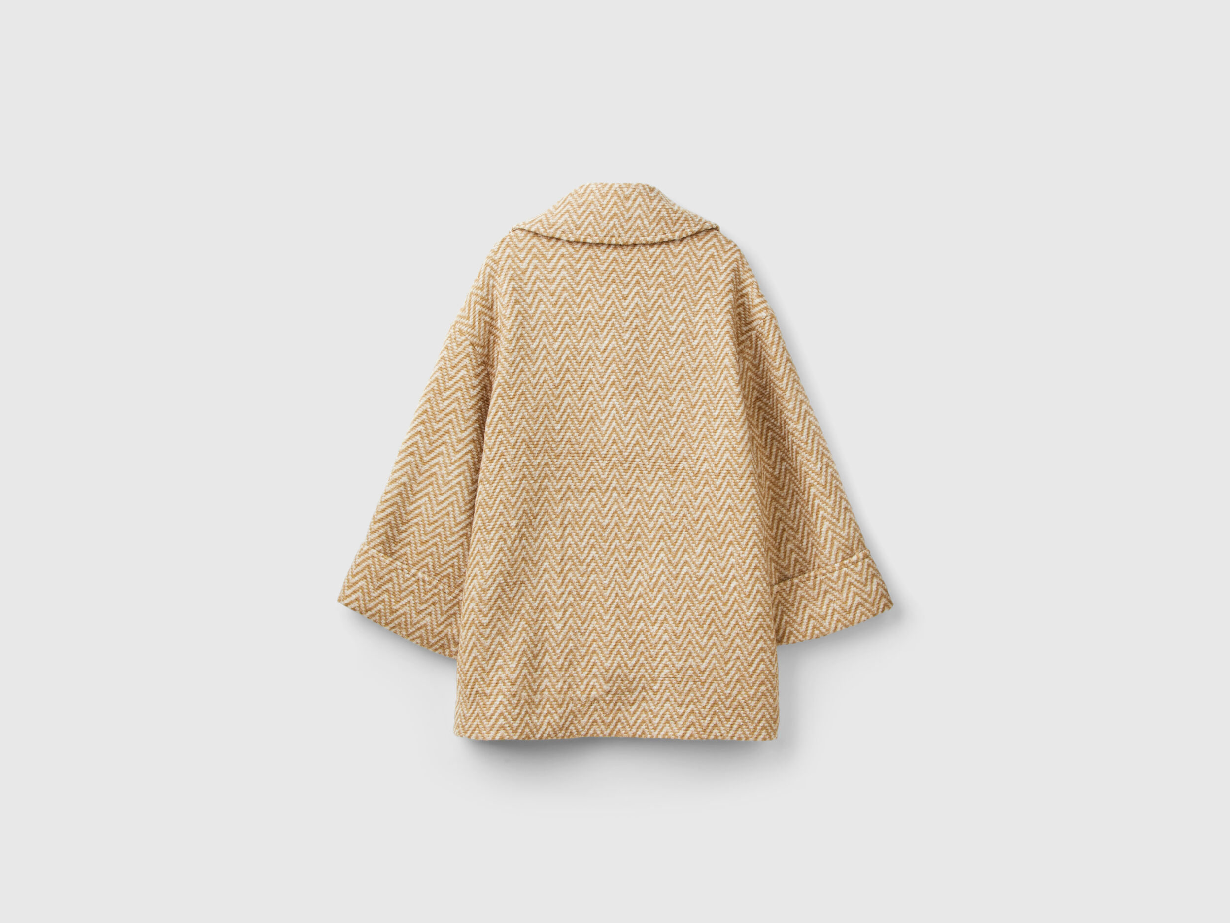 【激安通販 オンラインショップ】 Double-breasted oversized coat - Beige | Benetton ジャケット・アウター