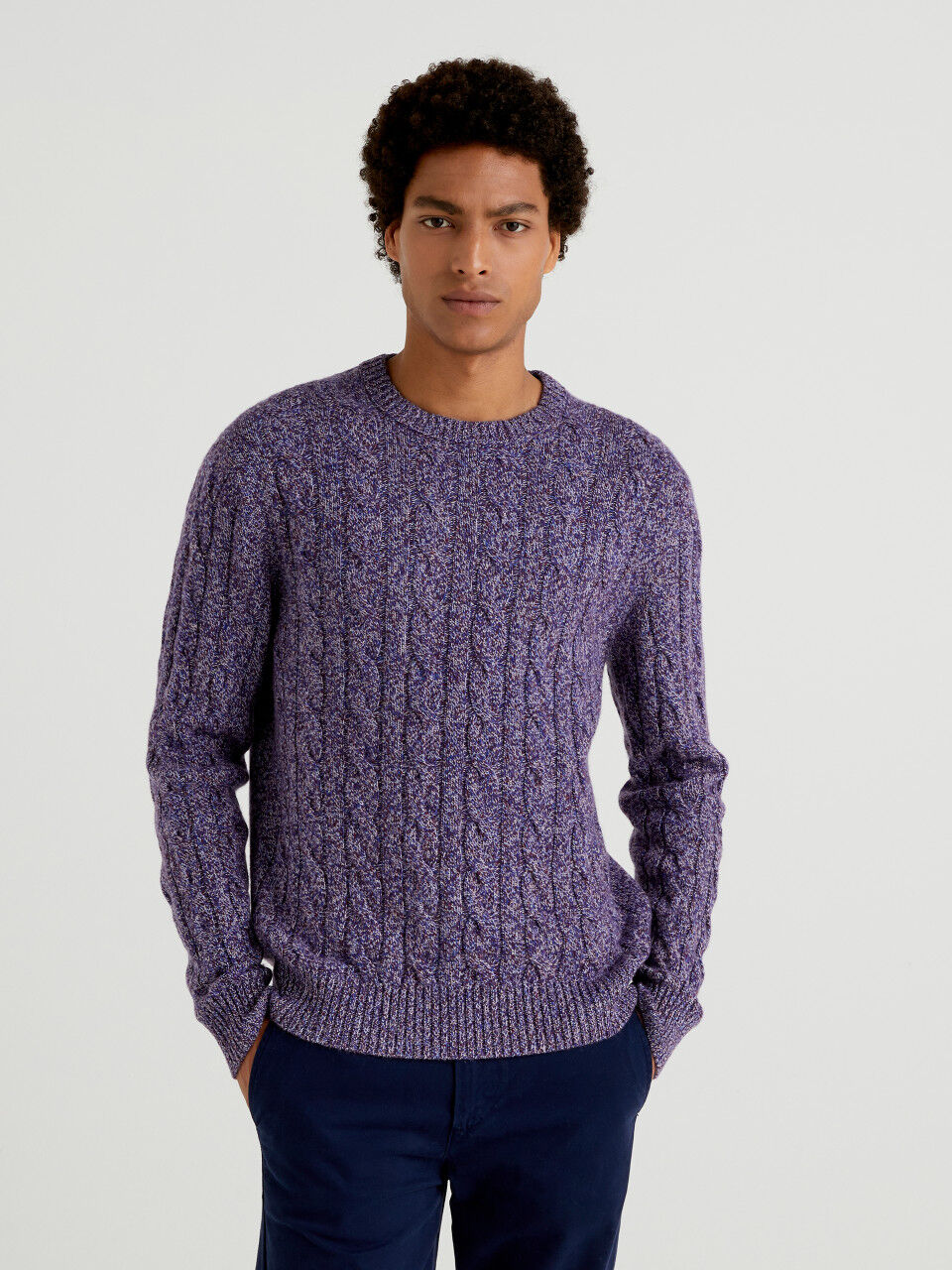 Mens purple top cashmere sweater