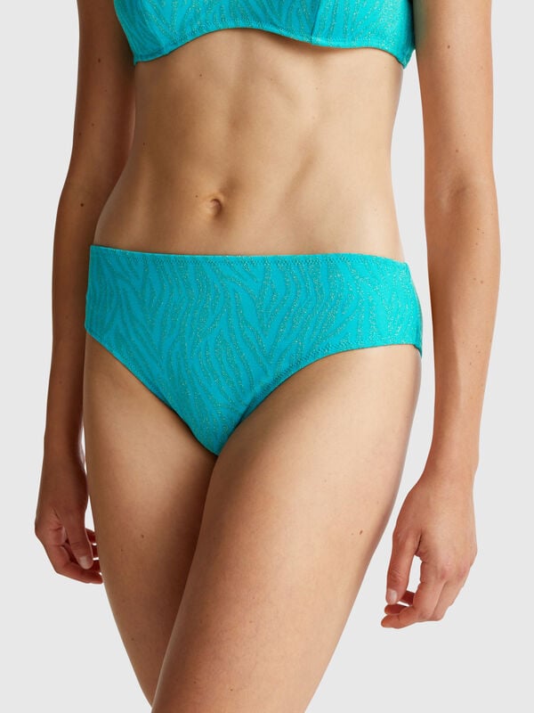 Animal print high-waisted swim bottoms Women