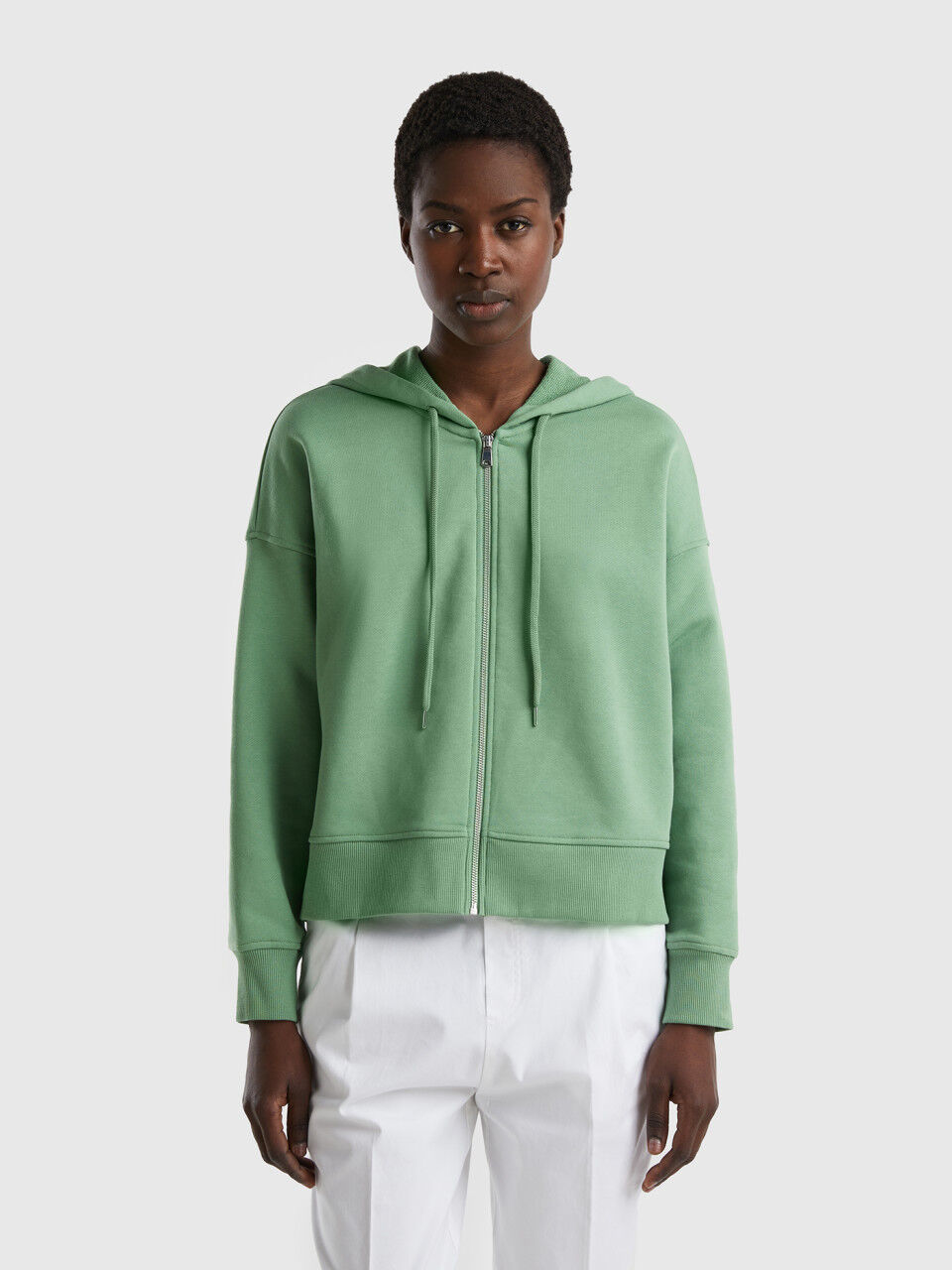 Women's green clearance zip up hoodie
