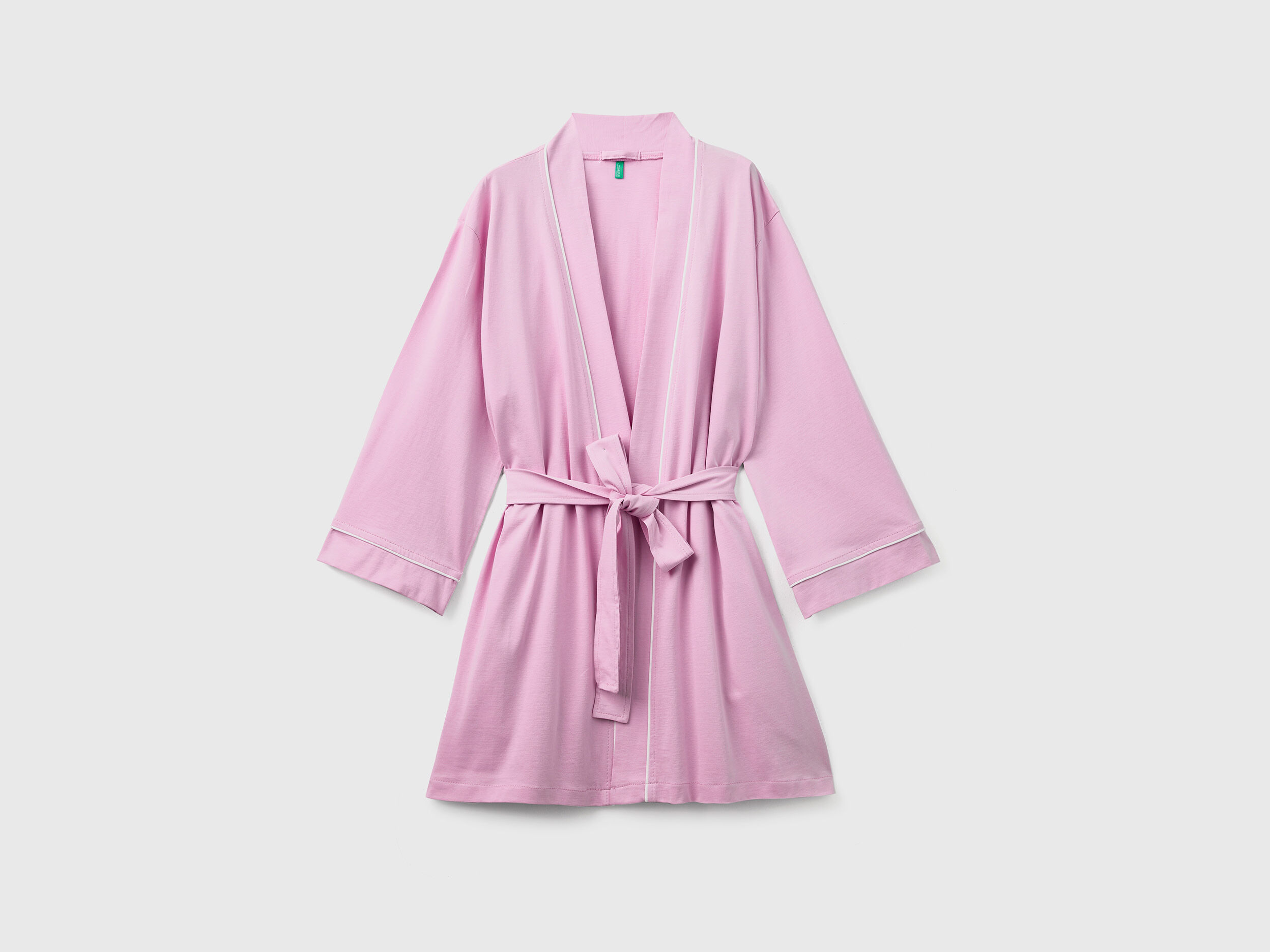 Midi dressing gown in pure viscose Pink Benetton