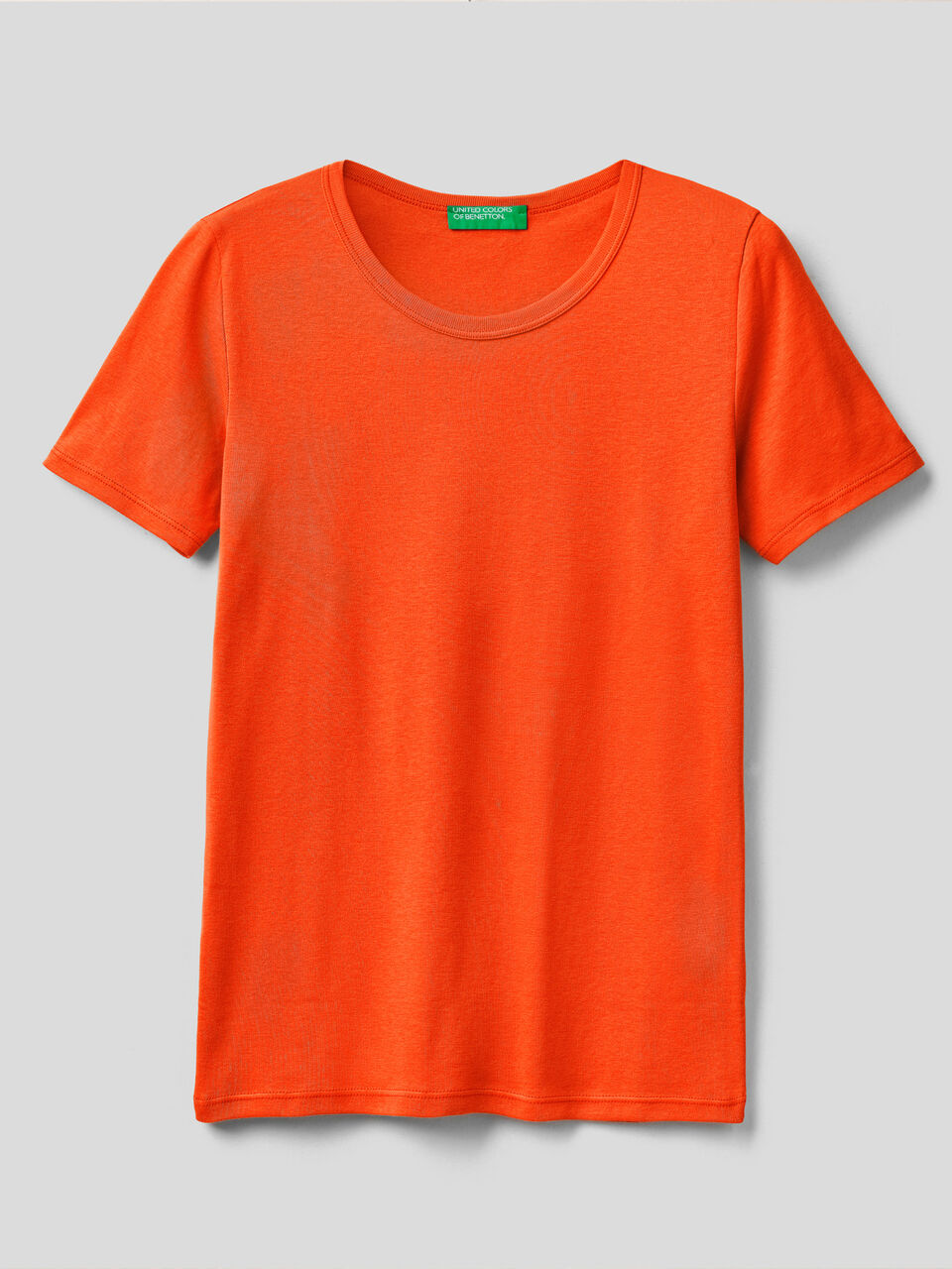 Long fiber cotton t-shirt - Benetton | Orange