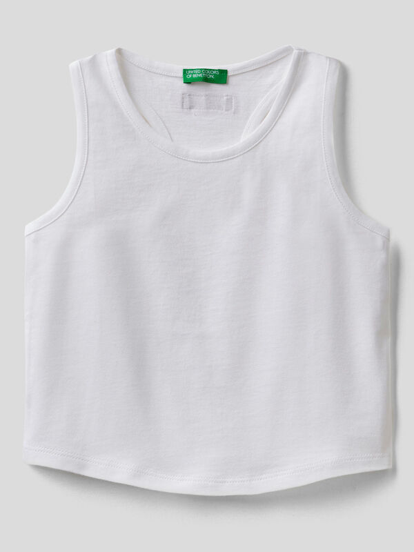 Cropped tank top in pure organic cotton Junior Girl