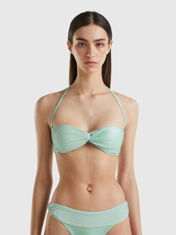 Bandeau bikini top with lurex Women