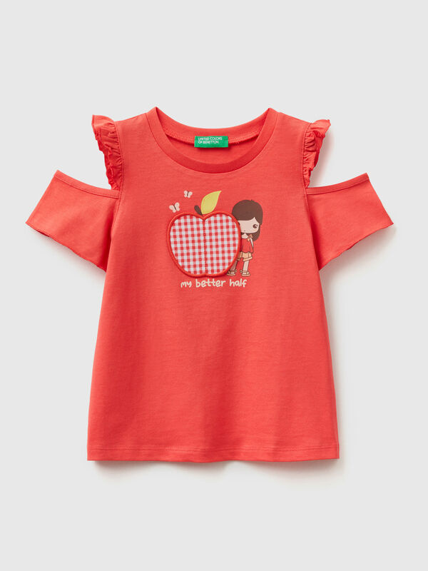 T-shirt with vichy patch Junior Girl