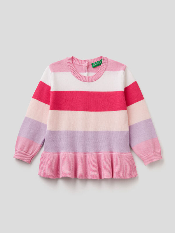 Striped top with frill Junior Girl