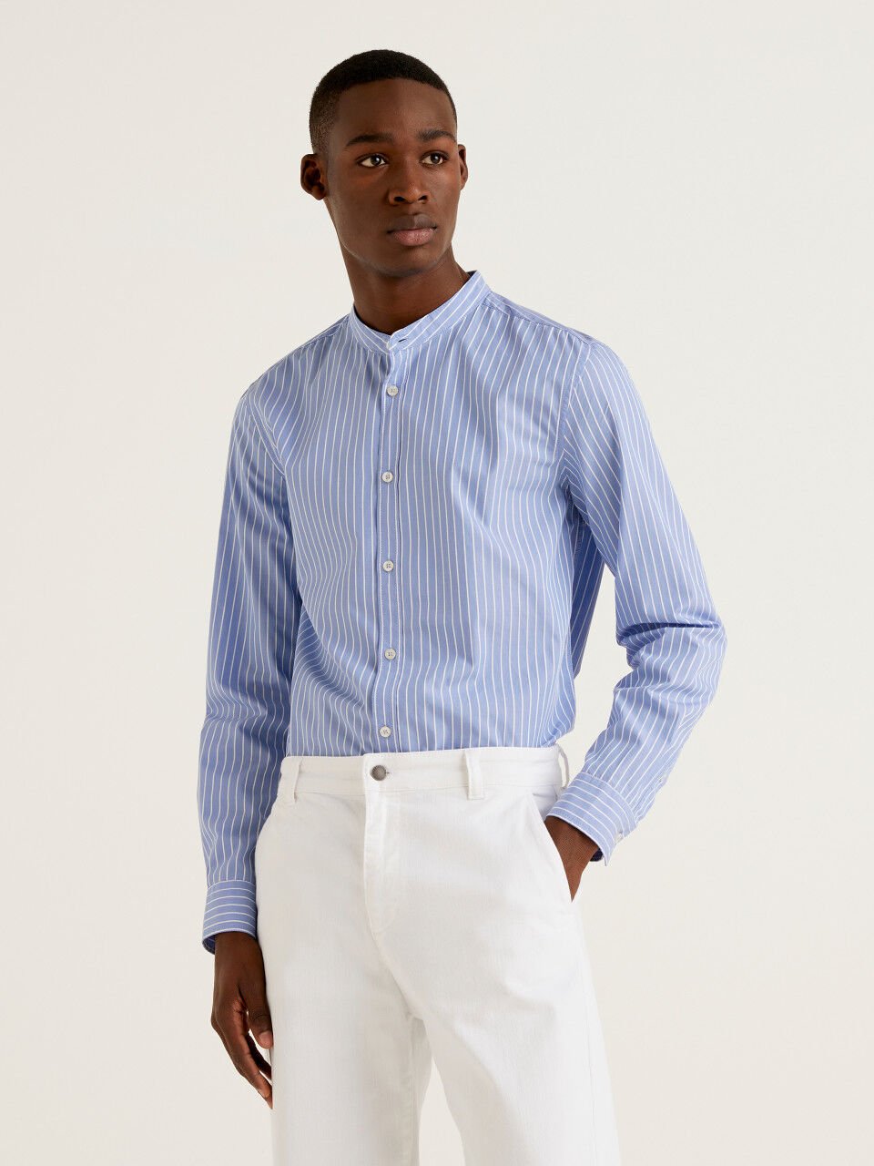 Camisas de hombre cuello mao shop